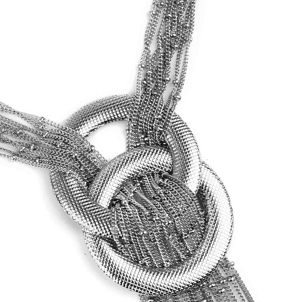 Brand New Silver Hematite Statement Necklace - Picture 6 of 7